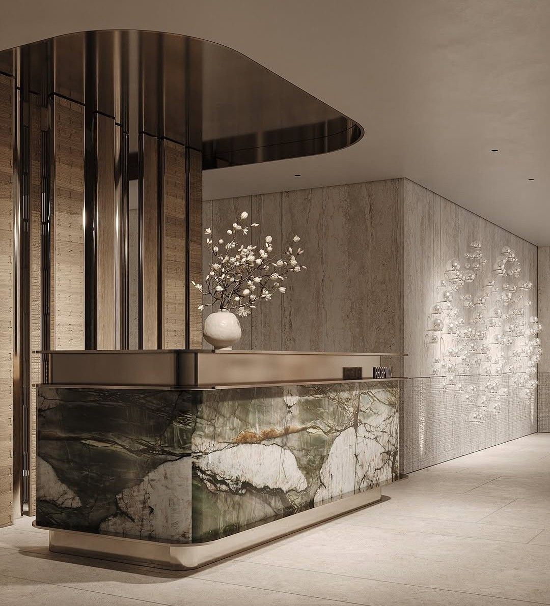 ресепшн из мрамора